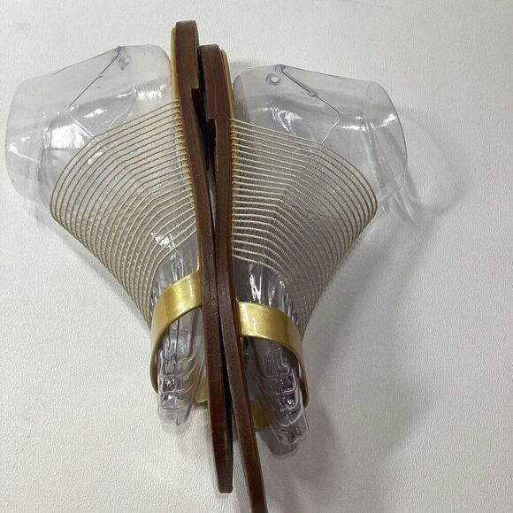 Via Spiga Yellow White Sheer Open Toe Summer Sandal Shoes - Picture 7 of 14